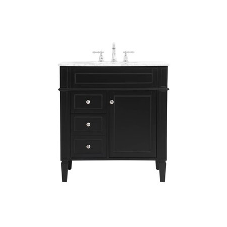 ELEGANT DECOR 32 Inch Single Bathroom Vanity In Black VF12532BK